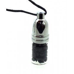 Black Tourmaline Gemstone Mojo Bottle Pendant